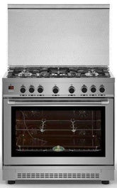 Kiriazi Gas Cooker, 5 Burners, Silver, 90 cm - 90FC9 N SMART