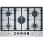 Bosch Built In Gas Hob, 5 Burners, 75 cm, Stainless Steel - Pcq7a5m90 - ESTORES