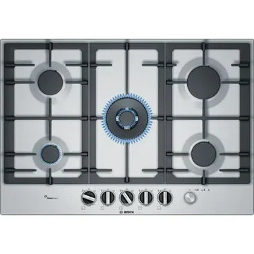Bosch Built In Gas Hob, 5 Burners, 75 cm, Stainless Steel - Pcq7a5m90 - ESTORES