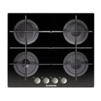 HOOVER Built-In Gas Hob, 4 Burners, 60 cm, Black Glass - HGV64SMTCGB - ESTORES