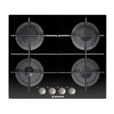 HOOVER Built-In Gas Hob, 4 Burners, 60 cm, Black Glass - HGV64SMTCGB