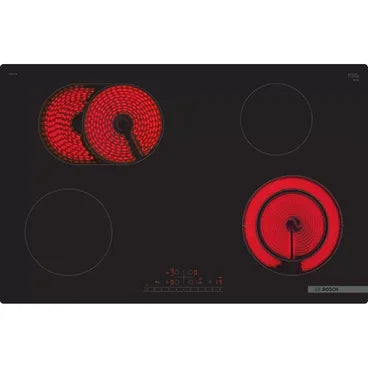 BOSCH Series 6 Built In Electric Hob, 4 Burners, 80 cm, Black - PKN811FP2E - ESTORES Main image