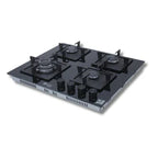 Purity Glass Built-In Gas Hob, 4 Burners, 60 cm, Black - HPT606G - ESTORES
