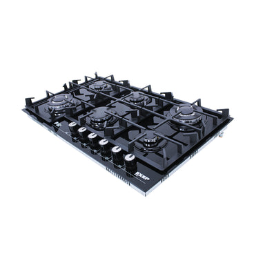 Purity EXEP Built In Gas Hob, 6 Burners, 90 cm, Black - HPT904G