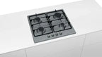 Bosch Built-In Gas Hob, 4 Burners, 60 cm, Stainless Steel - PGP6B5O62Q - ESTORES