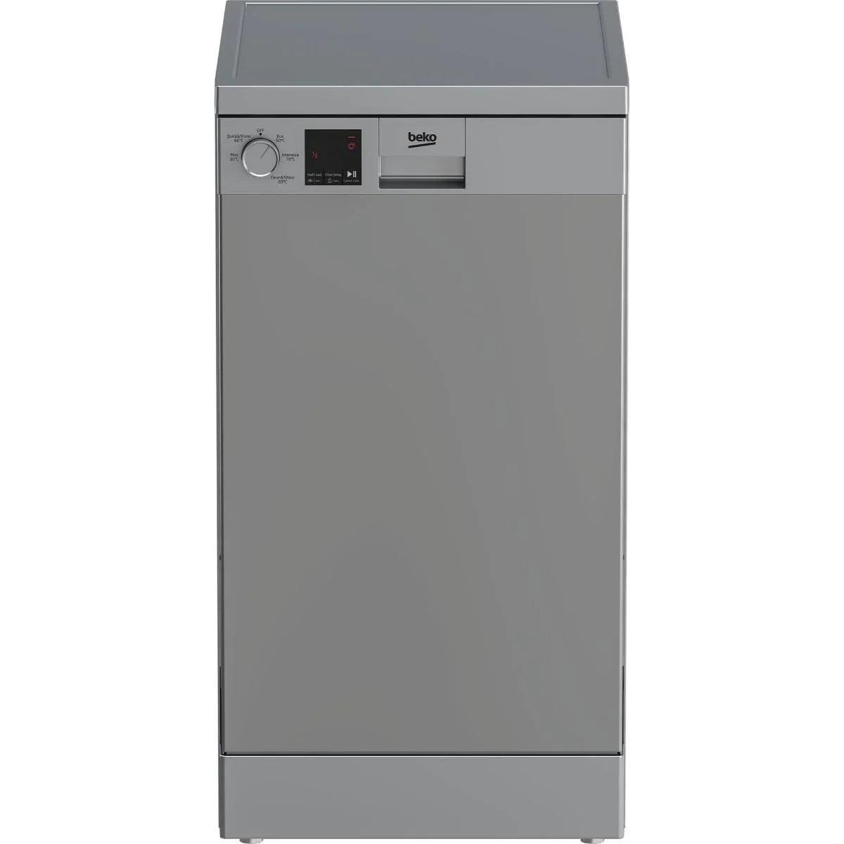 Beko Digital Dishwasher, 10 Place Settings, 5 Programs, Silver - DVS05020S - ESTORES Main image