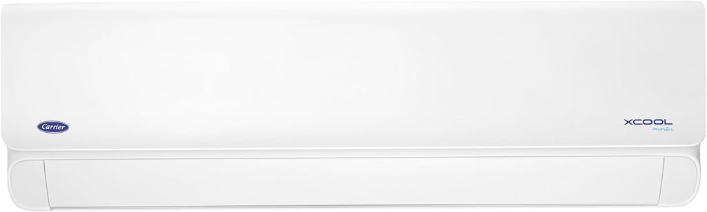 Carrier air conditioner with 'inverter' and 'XCOOL' branding on a white background