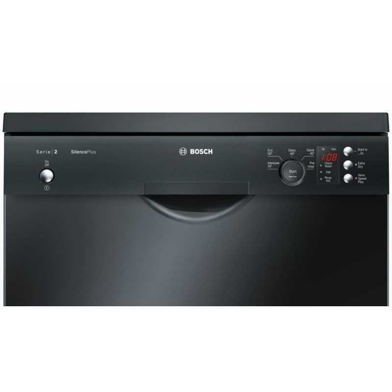 Bosch Digital Dishwasher, 12 Place Settings, 6 Programs, Black - SMS25AB00G
