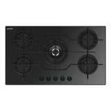 Fresh S2 Glass Built In Gas Hob, 5 Burners, 90 cm, Black - Fresh