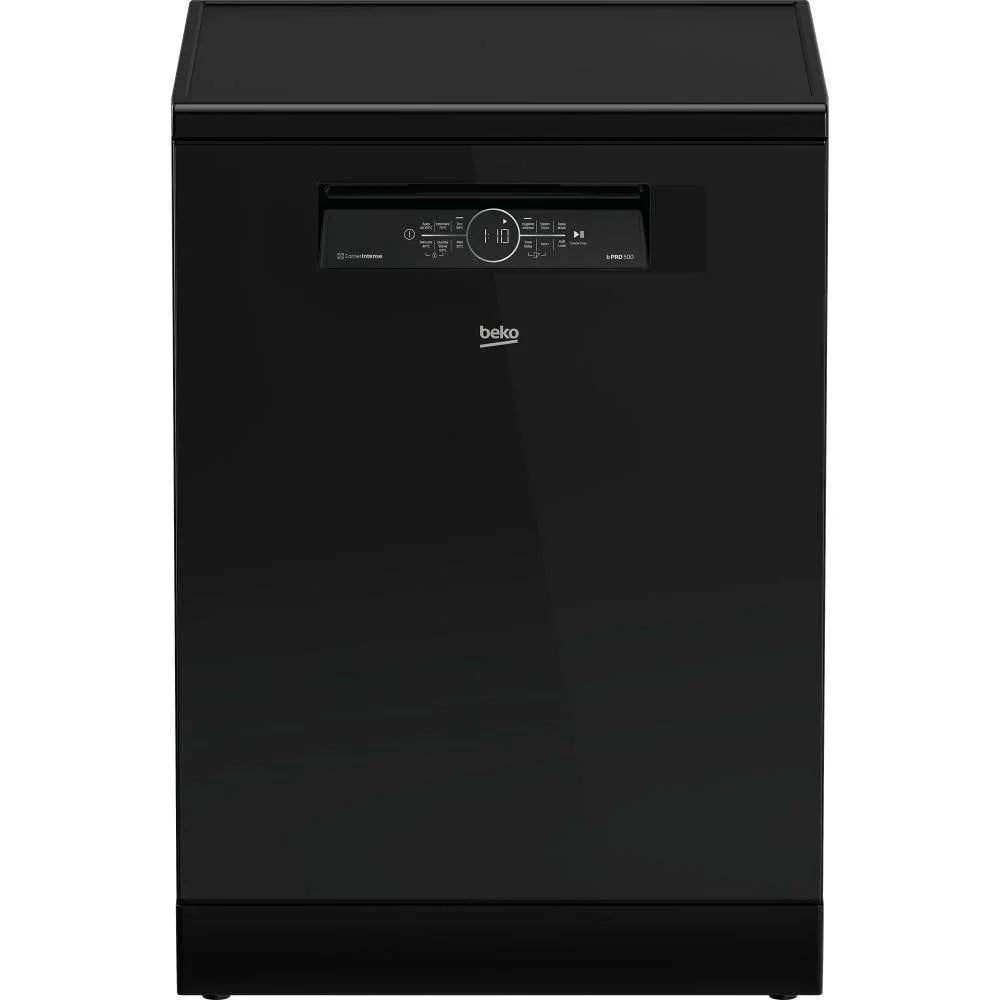 Beko bPRO 500 Digital Dishwasher, 15 Place Settings, 6 Programs, Black - BDFN36531GB - ESTORES