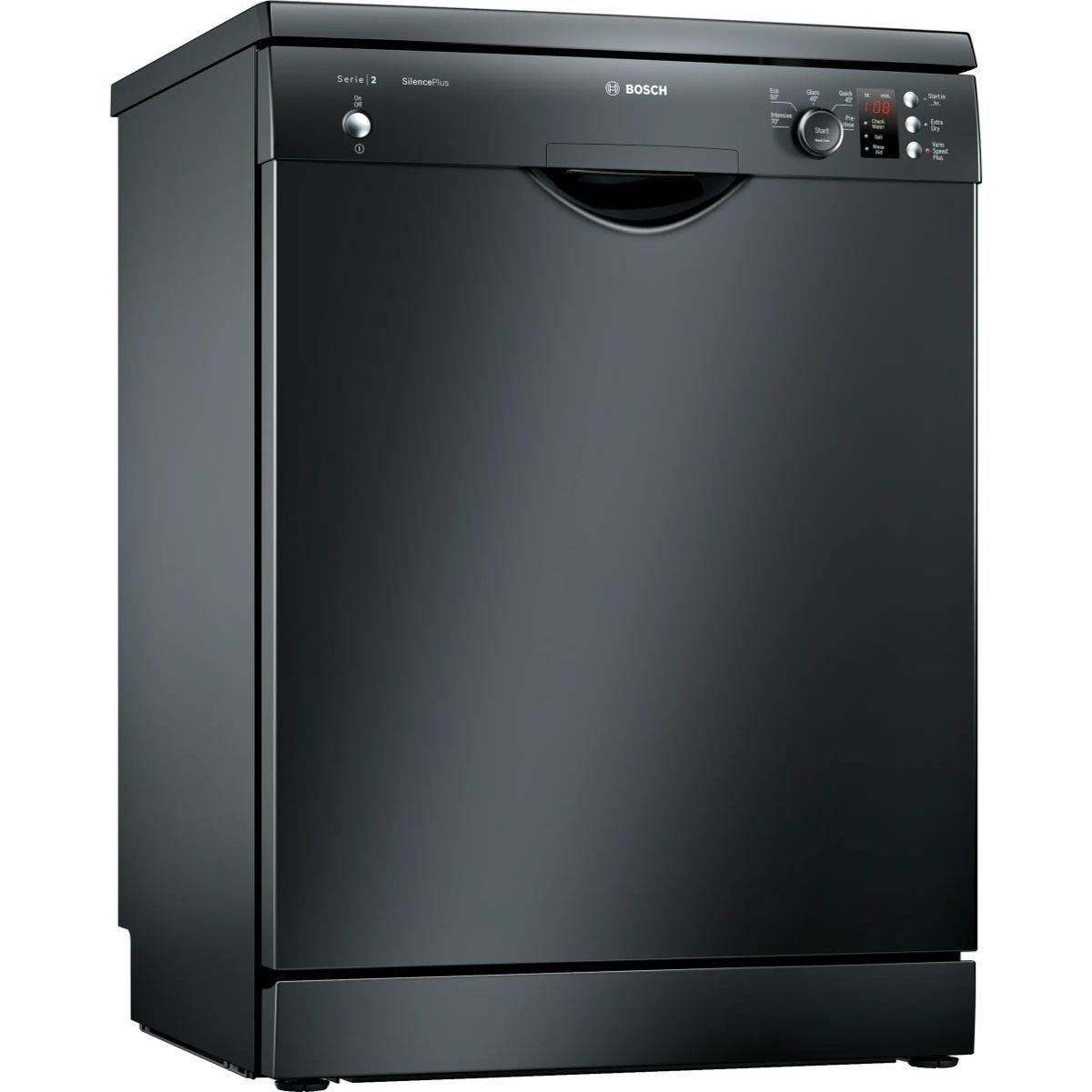 Bosch Digital Dishwasher, 12 Place Settings, 5 Programs, Black - SMS25AB00G