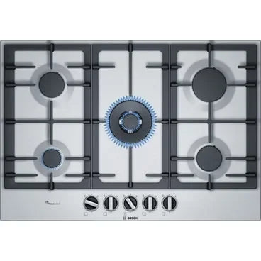 Bosch Series 6 Built In Gas Hob, 5 Burners, 75 cm, Stainless Steel - PCQ7A5B90 - ESTORES