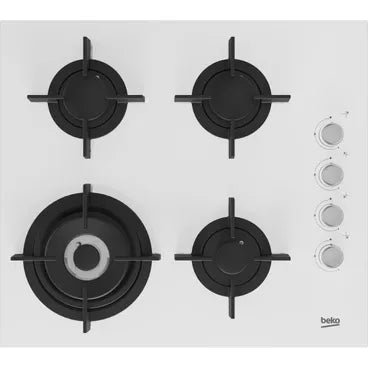 Beko Built In Gas Hob, 4 Burners, 60 cm, White - HILW 64122 SWE