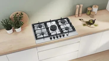 Bosch Built In Gas Hob, 5 Burners, 75 cm, Stainless Steel - Pcq7a5m90 - ESTORES
