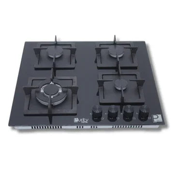 Purity Glass Built-In Gas Hob, 4 Burners, 60 cm, Black - HPT606G - ESTORES Main image