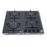 Purity Glass Built-In Gas Hob, 4 Burners, 60 cm, Black - HPT606G