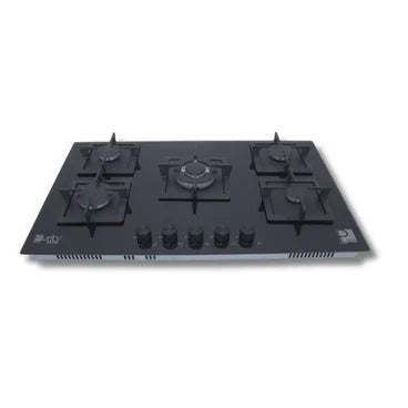 Purity Glass Built-In Gas Hob, 5 Burners, 90 cm, Black - HPT915G - ESTORES