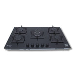 Purity Glass Built-In Gas Hob, 5 Burners, 90 cm, Black - HPT915G