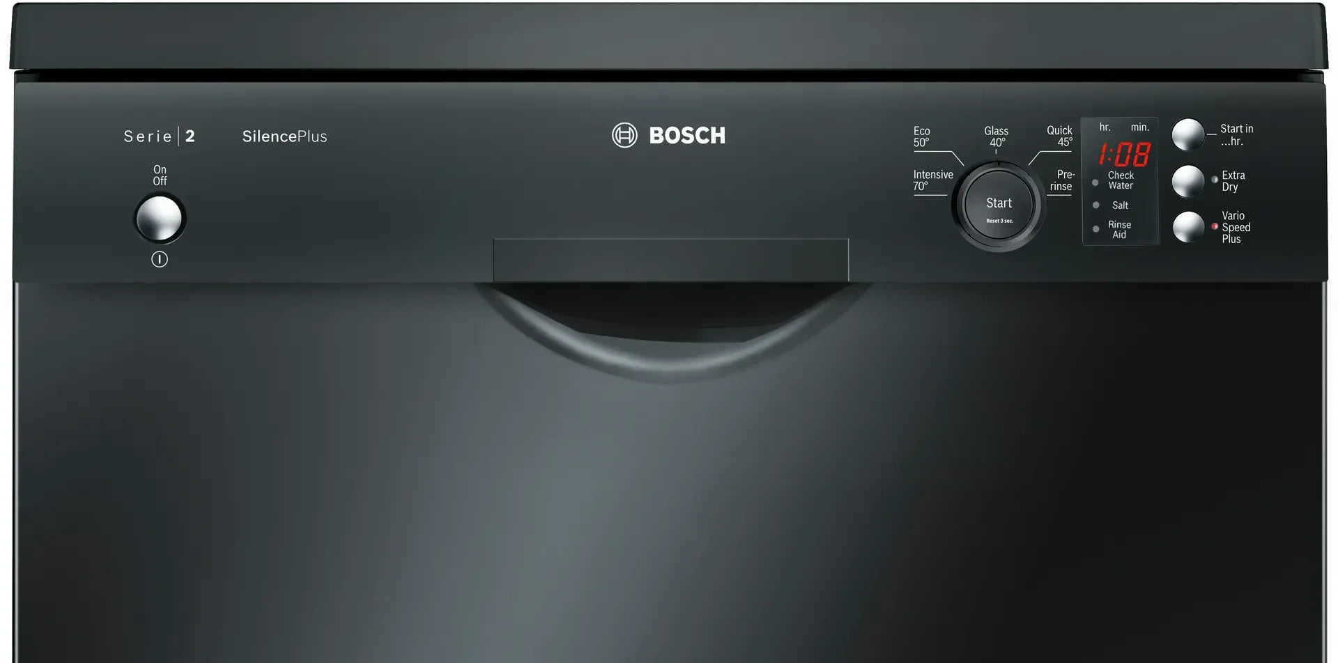 Bosch Digital Dishwasher, 12 Place Settings, 5 Programs, Black - SMS25AB00G - ESTORES
