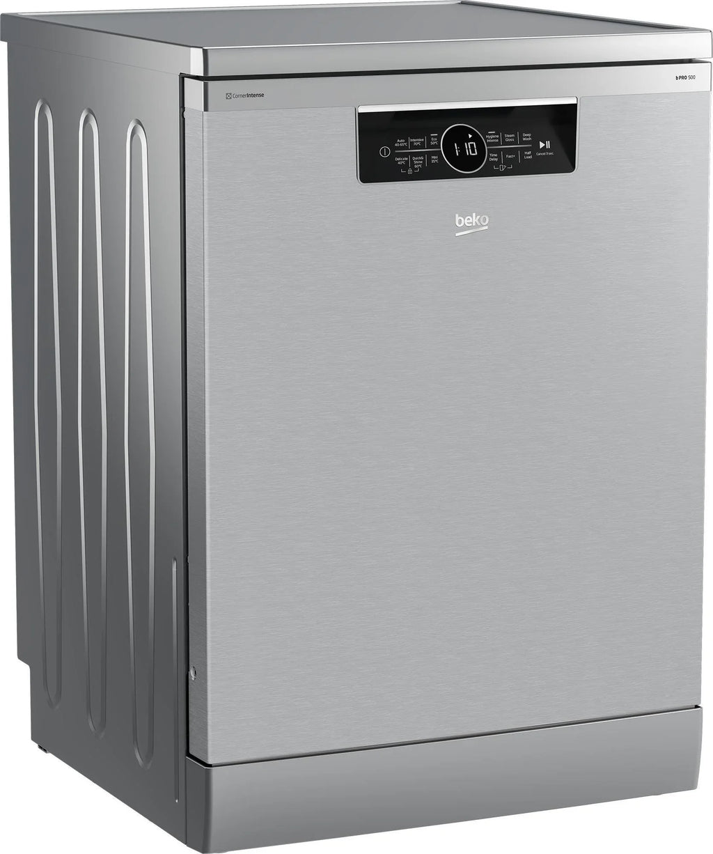 Beko Digital Dishwasher With Inverter Technology, 15 Place Settings, 6 Programs, Silver - BDFN36531XC - ESTORES