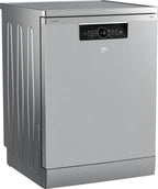 Beko Digital Dishwasher With Inverter Technology, 15 Place Settings, 6 Programs, Silver - BDFN36531XC - ESTORES
