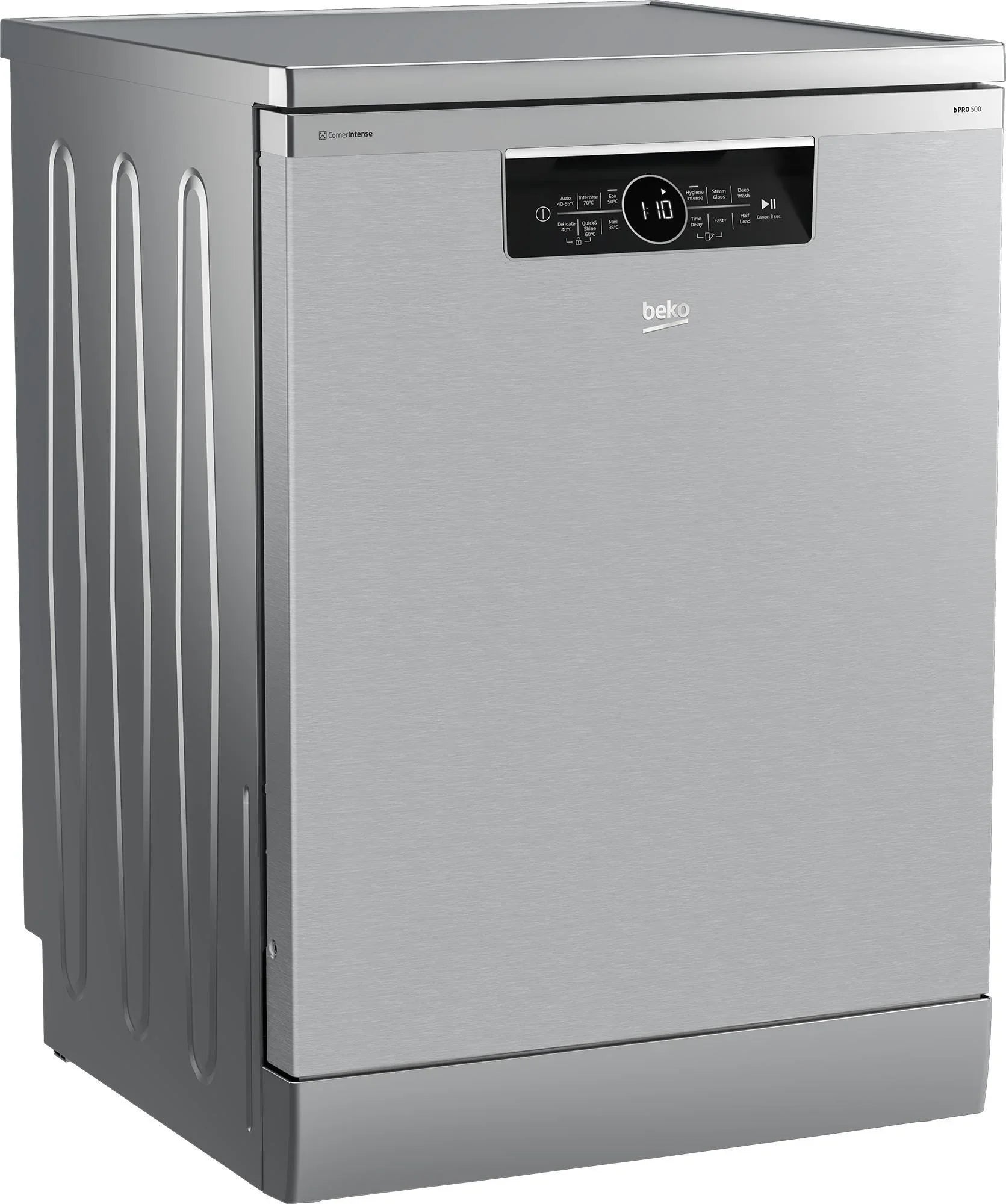Beko Digital Dishwasher With Inverter Technology, 15 Place Settings, 6 Programs, Silver - BDFN36531XC - ESTORES