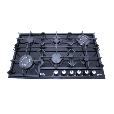 Purity EXEP Built In Gas Hob, 6 Burners, 90 cm, Black - HPT904G