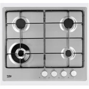 Beko Built-In Gas Hob, 4 Burners, 68 cm, Stainless - HIMW64225SX - ESTORES Main image