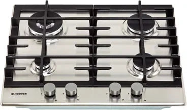 Hoover Built In Gas Hob, 4 Burners, 60 cm, Stainless Steel - HHG6BRMX - ESTORES