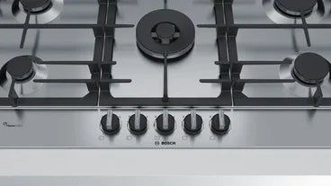 Bosch Series 6 Built-In Gas Hob, 5 Burners, 90 cm, Stainless steel - PCR9A5B90 - ESTORES