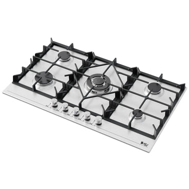 Purity Built In Gas Hob, 5 Burners, 90 cm, Stainless Steel - HPT906S