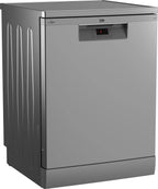 Beko Digital Built-In Dishwasher, 14 Place Settings, 5 Programs, Silver - BDFN15420S - ESTORES
