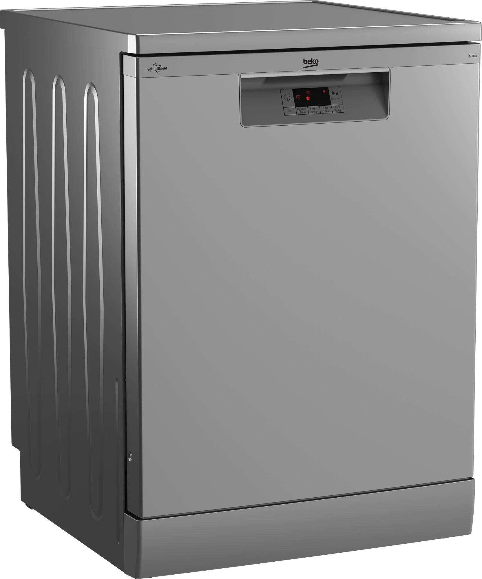 Beko Digital Built-In Dishwasher, 14 Place Settings, 5 Programs, Silver - BDFN15420S - ESTORES