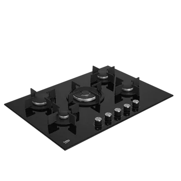 BEKO Built-In Gas Hob, 75 cm, Crystal, 4 Burners 1 Wok - HILW 75222 S - ESTORES
