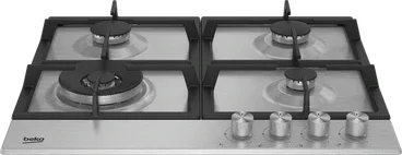Beko Built-In Gas Hob, 4 Burners, 68 cm, Stainless - HIMW64225SX - ESTORES