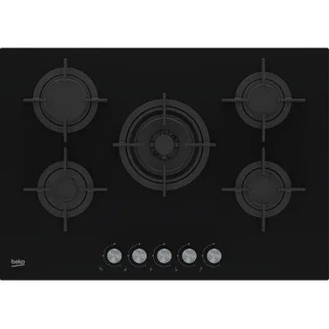 BEKO Built-In Gas Hob, 75 cm, Crystal, 4 Burners 1 Wok - HILW 75222 S