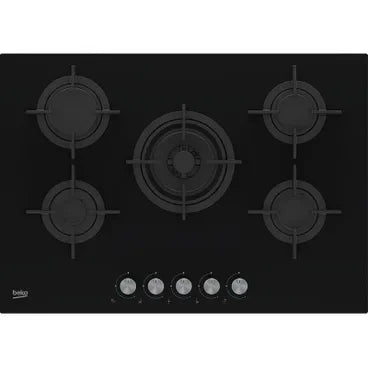 BEKO Built-In Gas Hob, 75 cm, Crystal, 4 Burners 1 Wok - HILW 75222 S - ESTORES