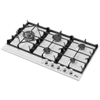 Purity Built In Gas Hob, 5 Burners, 90 cm, Stainless Steel - HPT907S - ESTORES