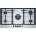 Bosch Series 6 Built-In Gas Hob, 5 Burners, 90 cm, Stainless steel - PCR9A5B90 - ESTORES