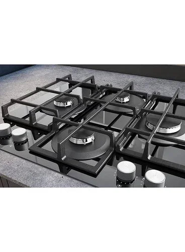 Ariston Built In Gas Hob, 4 Burners, 60 cm, Black - AGS61SBK - ESTORES