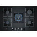 Bosch Built-In Gas Hob, 5 Burners, 75 cm, Black - PPQ7A6B20 - ESTORES