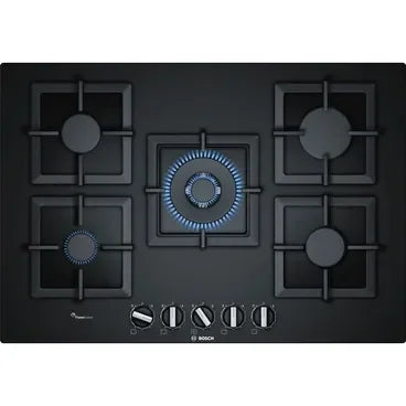 Bosch Built-In Gas Hob, 5 Burners, 75 cm, Black - PPQ7A6B20 - ESTORES Main image
