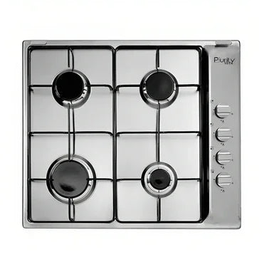 Purity Built In Gas Hob, 4 Burners, 60 cm, Stainless Steel - P601X - ESTORES