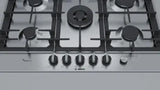 Bosch Built In Gas Hob, 5 Burners, 75 cm, Stainless Steel - Pcq7a5m90