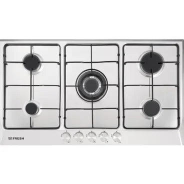 Fresh Built-In Gas Hob, 5 Burners, 90 cm, Stainless Steel - HAFR90CMS - ESTORES Main image