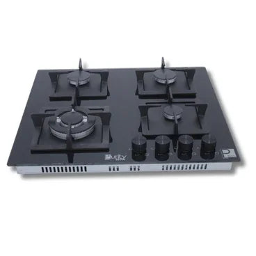 Purity Glass Built-In Gas Hob, 4 Burners, 60 cm, Black - HPT606G - ESTORES