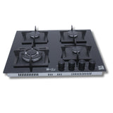 Purity Glass Built-In Gas Hob, 4 Burners, 60 cm, Black - HPT606G