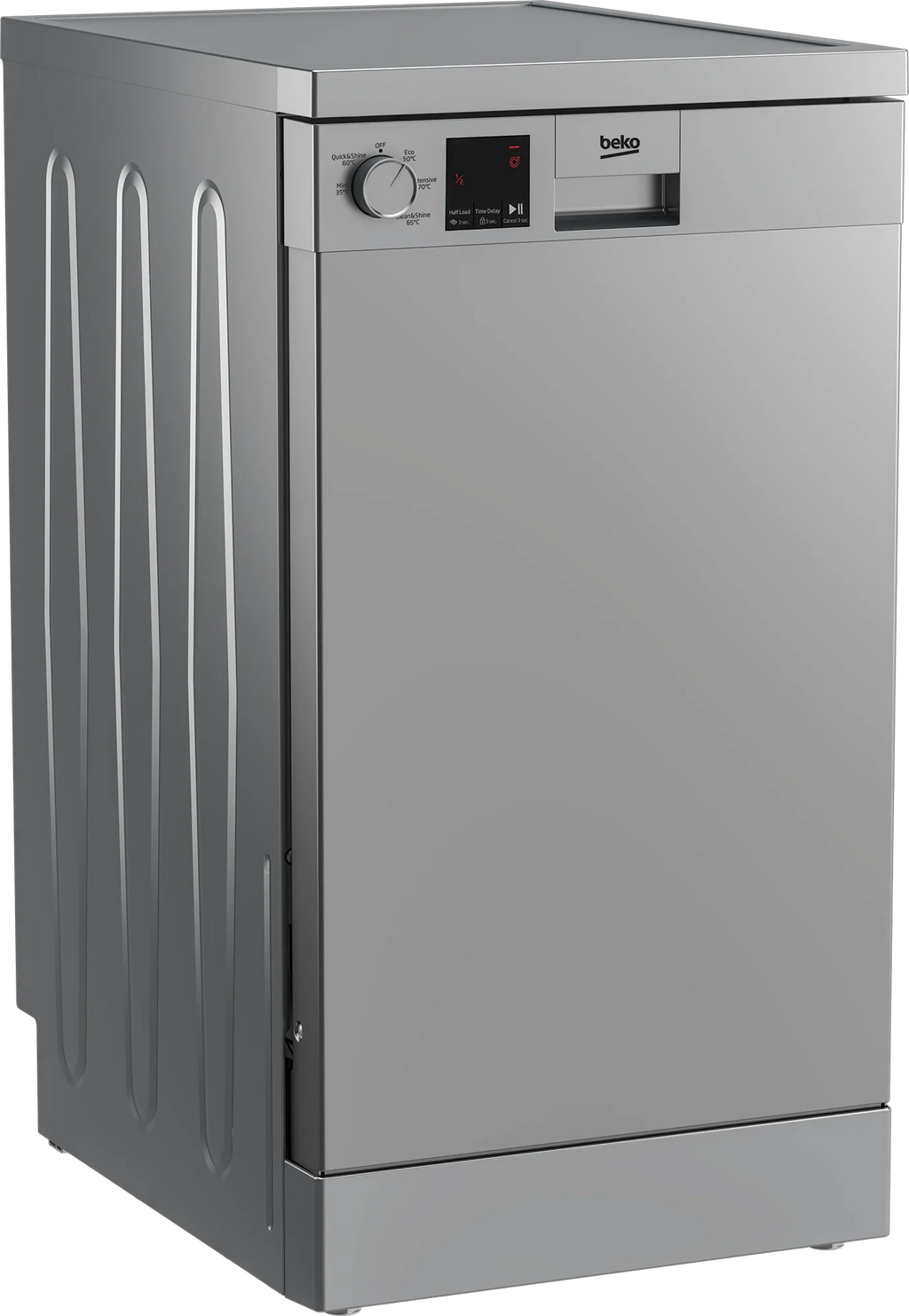 Beko Digital Dishwasher, 10 Place Settings, 5 Programs, Silver - DVS05020S - ESTORES