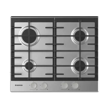 Hoover Built In Gas Hob, 4 Burners, 60 cm, Stainless Steel - HHG6BRMX - ESTORES