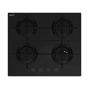 Fresh S2 Glass Built In Gas Hob, 4 Burners, 60 cm, Black - Fresh - ESTORES Main image